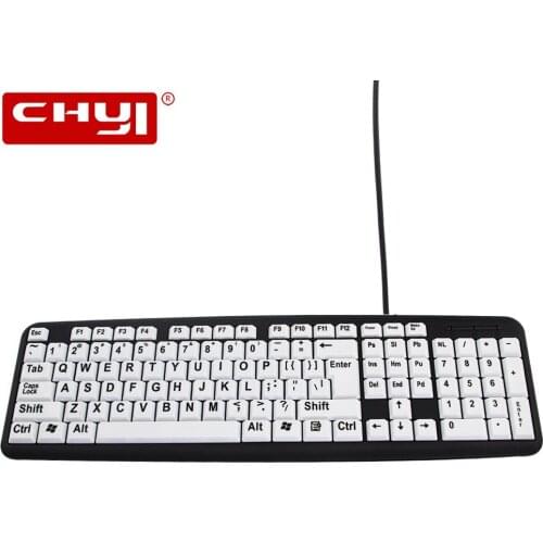 Computer Keyboard With USB Cable PC Office Gamer Home Wired Keypad Larger Keybord Characters For Elder Eldership Older People