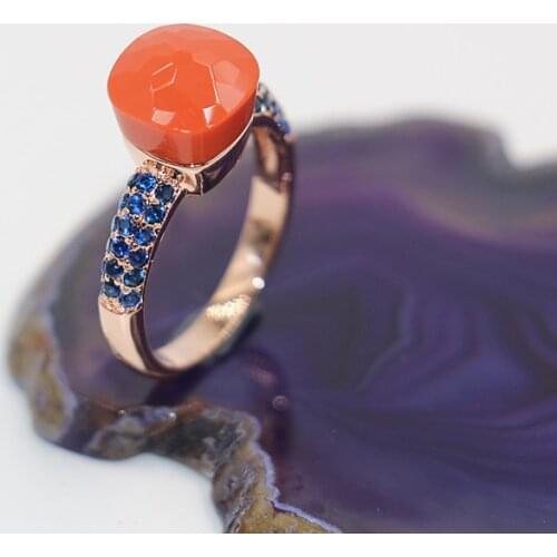 2021 Fashion Candy Style Ring Of 4 Colours Choose Crystal With Red Zircon Gold Plated Rings For Friends Best Festival Gift