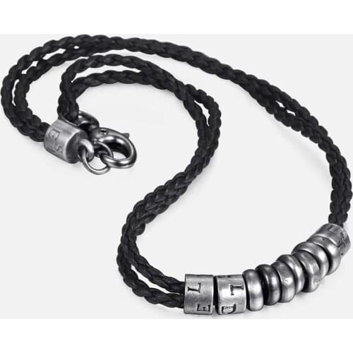 Metal Surfer Man Made Leather Rope Mens Necklace Chain Wholesale Fashion Gift Jewelry LP100