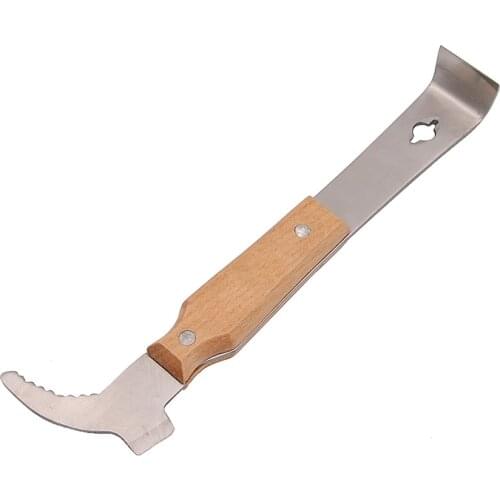 DLKKLB Bee Tools Multifunctional Starting Scraper Bee Knife Beekeeping Wooden Handle Stainless Steel Cut Honey Knife