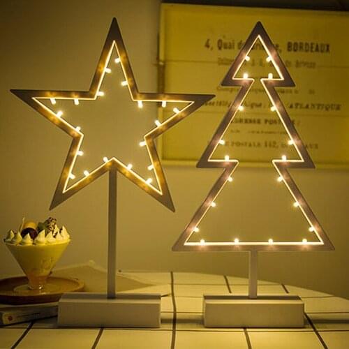 2021 Modeling Lamp Creative Night Light Stars Love Christmas Tree Ins Net Red Decorative Ornaments Photo Props Small Table Lamp