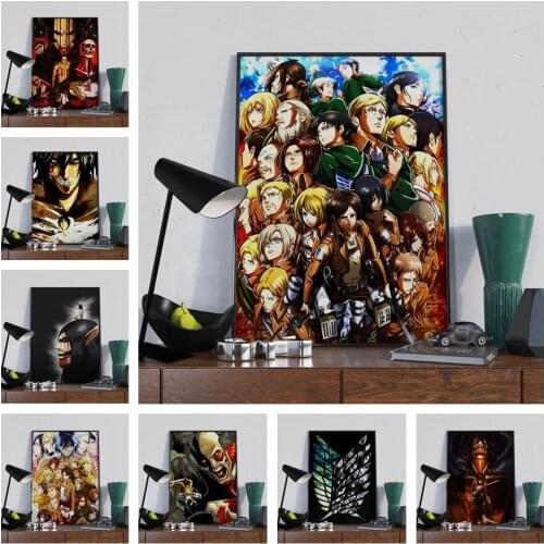 Modular Hd Prints Pictures Home Decoration Aanval Op Titan Painting Canvas Anime Poster No Framework Wall Art For Living Room