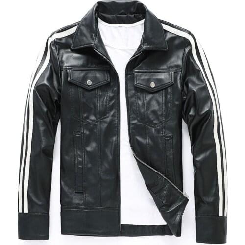 Mens Genuine Leather Clothing Sheepskin Motorcycle Jacket Coat Slim Short Korean Style Handsome Jacket