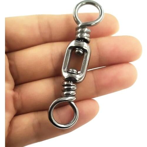 2-pieces Big-game Fishing Swivels Box Swivel Stainless Steel Heavy-duty Sea Fishing Connector Test 154Lbs-264Lbs