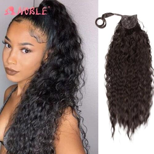 Noble Star Long Curly Ponytail Hair Extension 30 Inch Synthetic Wrap Around Ponytail Clip in Hairpiece For Women