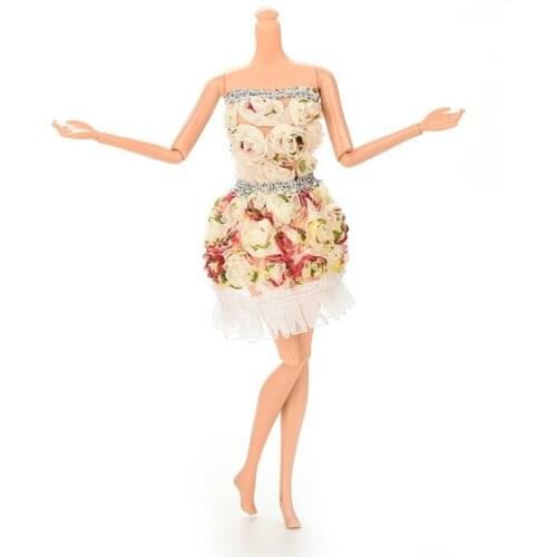 2017 New Flower Doll Dresses Package Hip Skirt For doll Doll Handmade Dolls Dress Accessories Clothes