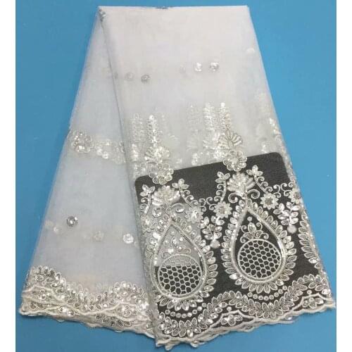 New Style 2020 Special Embroidered Noble Tulle Net Lace Fabric With Sequin African Mesh Lace For Wedding Long Party Dress Sewing