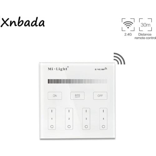 Milight MiBoxer 2.4G B1 4-Zone Led Touch Panel Brightness Dimming Smart Led Panel Remote Controller