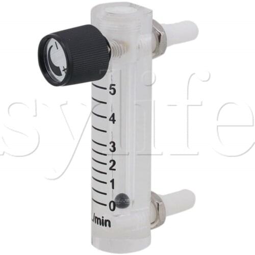 LZQ-3 0-5LPM Gas Oxygen Flow Meter With Control Valve Black+White