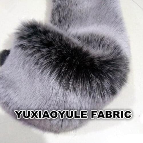 Grey Long Pile 5cm Thicken Super Soft Artificial Rex Rabbit Plush Faux Fur Fabric DIY Shoes Coat Collar Vest Pillow Toy