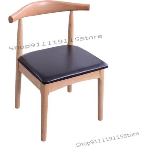 Nordic Solid Wood Horn Chair Office Chair Leisure Chair Back Chair Conference Chair Book Chair Dining Table Stool Family Dining