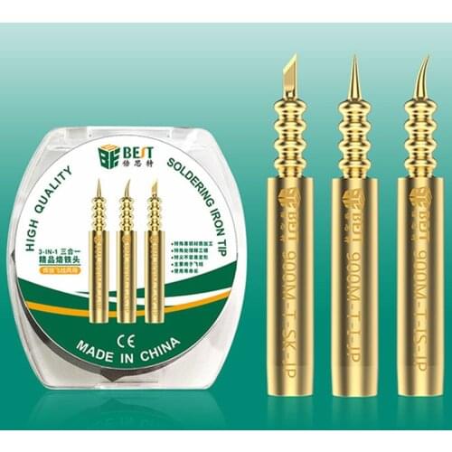 3 in 1 Universal Type 0.1mm Fly Line Lead-Free Welding Soldering Iron Tips For 936 Station BGA Rework Welding Platform Tools