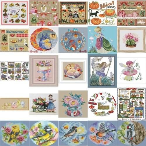 Top selling 4.87usd 7 Counted Cross Stitch 11CT 14CT 18CT DIY Chinese Cross Stitch Kits Embroidery Needlework Sets