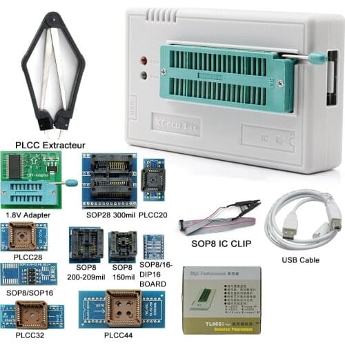 XGECU 100% Original Minipro TL866ii Plus + 12 Adapters EEPROM Universal Bios USB programmer better than TL866A TL866CS