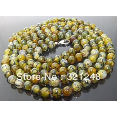 New fashion natural stone onyx carnelian diy agat 8mm Round Knotted long chain strand Necklace for women jewelry 36inch MY1428