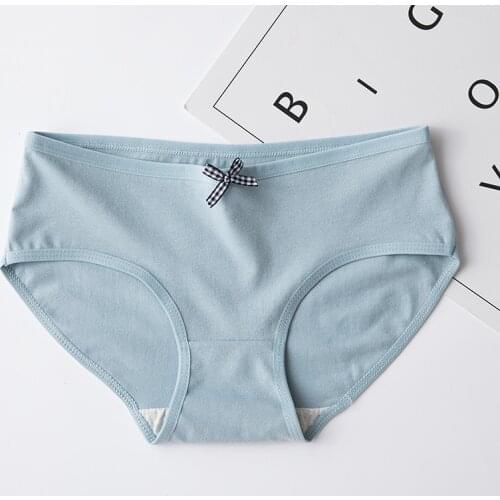 Womens Cotton Briefs Breathable Underpants Low-Rise Panties Sexy Female Lingerie M-XXL Comfort Underwear 3Pcs Lingerie Cute