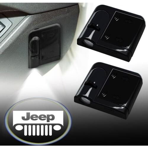 2pcs Car Door Welcome Light Auto Lamp Goods For Jeeps Accessories Renegade Compass Grand Cherokee Wrangler JK Command Patriot