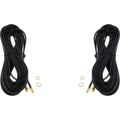 2Pack 32.8FT Low-Loss Coax Extension Cable (50 Ohm) - RP SMA Male to RP SMA Female - Antenna Extender for WiFi Wireless Router
