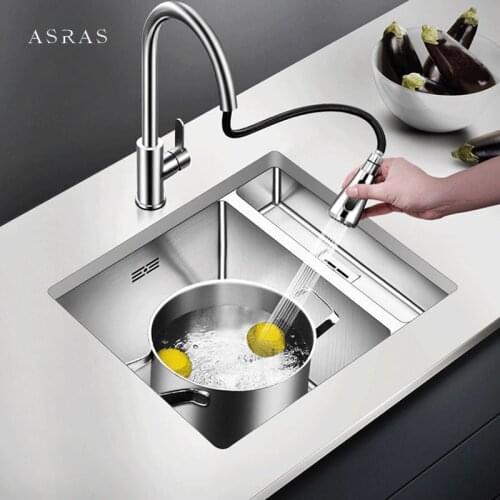304 Stainless Steel Sink Handmade Brushed Sink Place items Single Small Size Undermount Bar Counter Kitchen Sinks