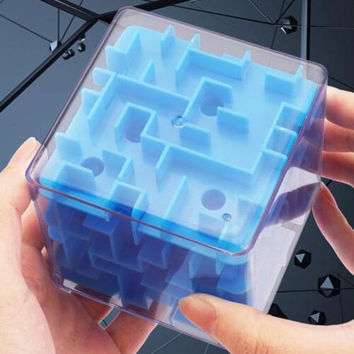 3D Maze Magic Cube Transparent Six-sided Puzzle Speed Cube Rolling Ball Game Cubos Track Educational Toys for Children Gifts
