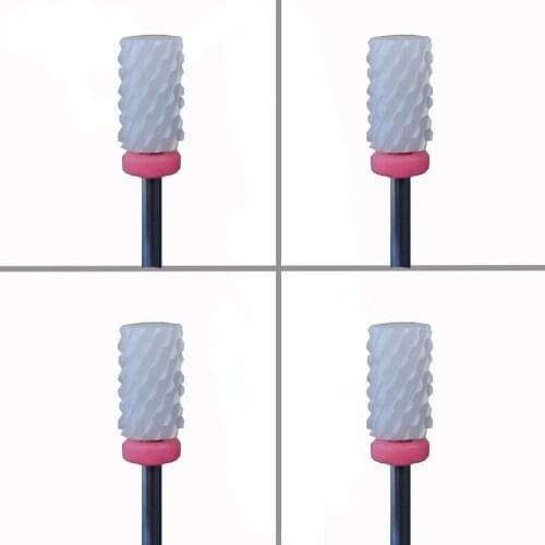 4pcs White Ceramic Nail Drill Bit - Large Barrel Bit - 3XC