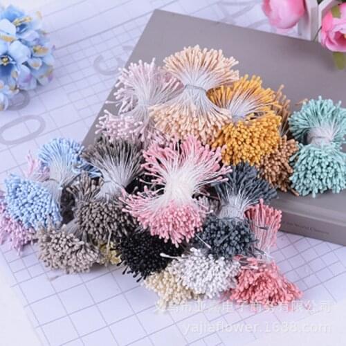 400Pcs/Bundle Mulberry Party Artificial Flower 1.5mm Stamens Wire Stem Marriage Leaves Stamen Home Wedding Box Decoration