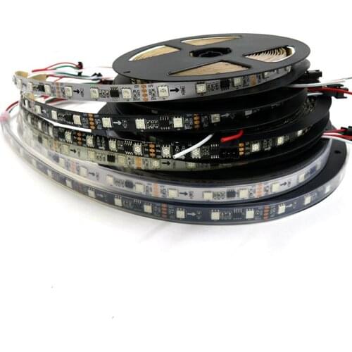5M 48LEDs/m 12V WS2811 5050 SMD RGB LED Strip Light White/Black PCB 2811 Pixel Flexible Tape Addressable Digital Christmas Lamp