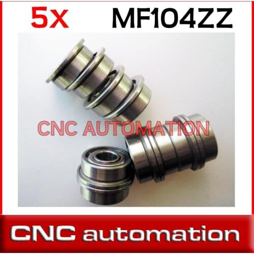5pcs flanged bearing 4x10x4 mm MF104 MF104ZZ miniature flange deep groove ball bearings