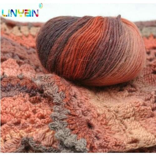50g*2 skeins 100% australasian wool 180 meter/ball multicolour thick Knitwear Hand Knitting Yarn For Knitting & Crocheting t4