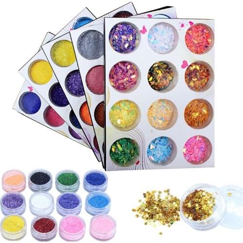 60Pcs Resin Casting Mold Glitters Sequains Mica Pearl Pigment Large Kit Makeup Jewelry Fillings Nail Art Jewelry Making
