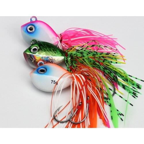 75g Fishing Lure Lead jig Head Bait Double Fishhooks Fishing Jigging head Bait Sea Fishing Tackle Pesca