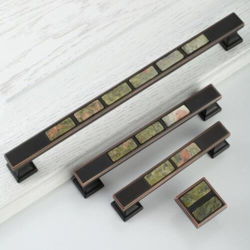 American long wardrobe door handle black cabinet door handle drawer modern minimalist furniture handle stone