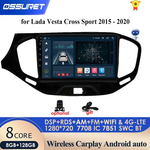 Android 10 head unit HU 4G in Dash Car Radio Multimedia Video Player Navigation GPS For LADA Vesta Cross Sport 2015 -2020 Stereo