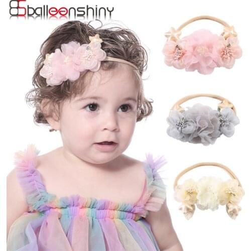 Balleenshiny Artificial Flower Headbands Child Hairband Infant Baby Nylon Headband Princess Hair Accessories Baby Photo Props