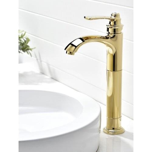 Free shipping gold Solid brass material single hole Bathroom Sink crystal Faucet mixer tap deck mounted