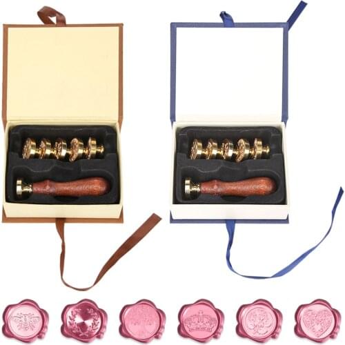 Retro Wax Sealing Fire Sets Painting Stamp Set for Stamping Envelopes Cards Fire Lacquer Seal Stove Envelope Gifts Stamp