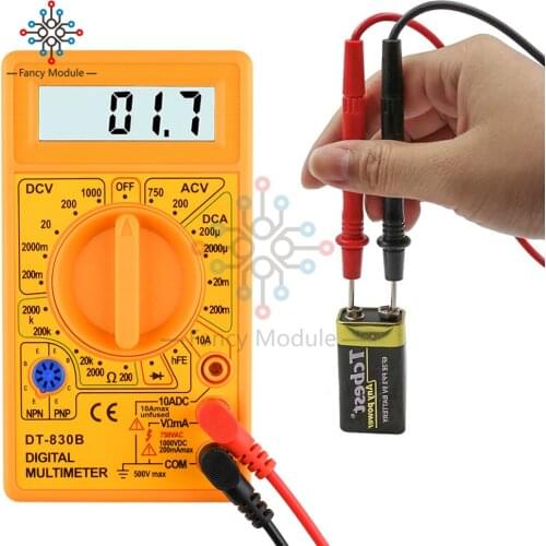 Black LCD Digital Multimeter AC/DC 750/1000V Voltmeter Ammeter Ohm Tester Meter Digital Multimeter DT830B