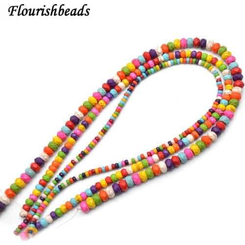 Mix Color Faceted Howlite Stone Rondelle Spacer Beads Jewelry making supplies 2x4mm 4x6mm 5x8mm