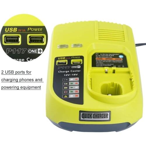 Tool Accessory P117 NI-CD NI-MH Li-ion Battery Charger For RYOBI 12V 14.4V 18V ONE+ Serise Charger P102 P103 P104 P105 P107 P108