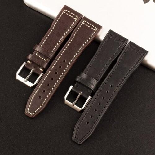 Handmade Italian Leather Watchbands, 20 21 22MM Brown Black Men Models For IWC Leather Watchbands, Fast Delivery