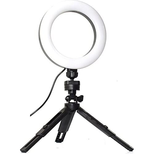 K315 Adjustable 6 Inch Ring Fill Light With Tripod Dimmable Ring Light USB Powered Support USB Port For Different Circumstances