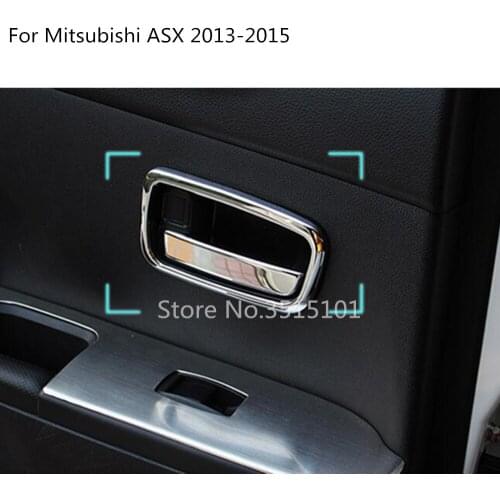 Car Cover Trims ABS Chrome Body Door Interior Inner Built Handle Bowl 4pcs For Mitsubishi ASX 2013 2014 2015