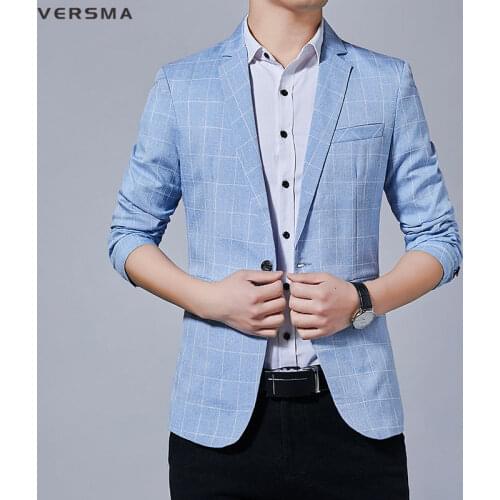 VERSMA Korean Slim Fit Business Blazer Men Designer Style Mens Suits Blazers Elegant Stage Jacket Men Party Wear Blazer Coat 5XL
