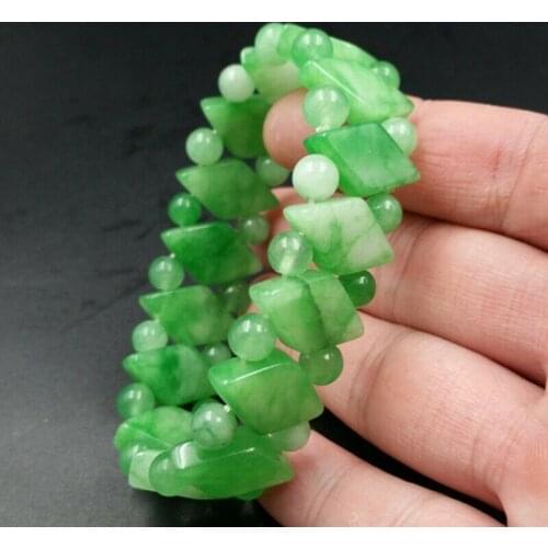 Natural Fashion Accessories Green Jade Bangle Bracelet Charm Jadeite Jewelry Hand Carved Round Bangle for Men Women Gifts