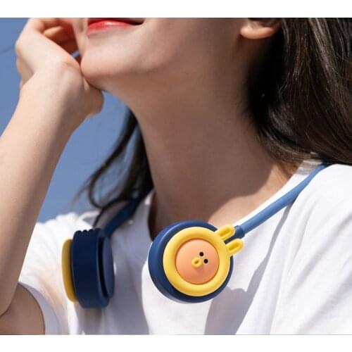 Portable Bladeless Fan Summer Mini Neck Fan USB Mute Sports Fans Leafless Fans Air Cooler Cooling Wearable Neckband Fan