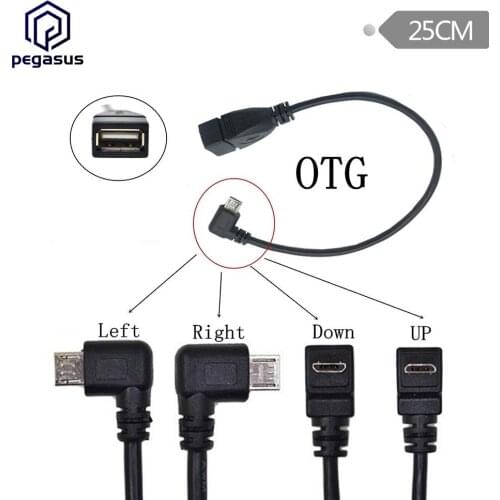 90 Degree Angle USB 2.0 A Female to Micro 5 Pin USB B Male Right Angled OTG Short Adapter Cable