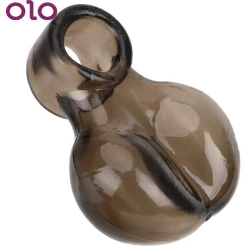 OLO Silicone Penis Ring Delay Ejaculation Bondage Chastity Cage Lock Sex Toys For Men Reusable Scrotum Ring