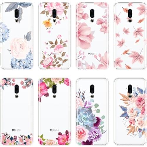 Rose Flower Pink Floral Silicone Phone Case For Meizu Pro 6 7 Plus U10 U20 Soft Back Cover For Meizu 15 Lite 16 Plus 16th 16x