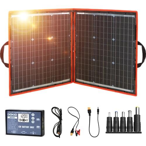 Dokio 80W Solar Panel 12V/18V Flexible Foldble Solar Panel usb Portable Solar Cell Kit For Boats/Out-door Camping Solar Panel