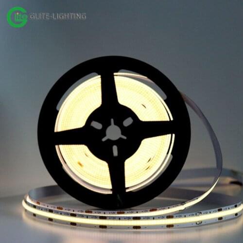 COB LED Strip Light High Density Flexible360 480LEDs/m Lights Tape DC12V/24V Warm White Lighting Lamp